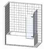 Шторки для ванны Cersanit EASY 140x115 двойной