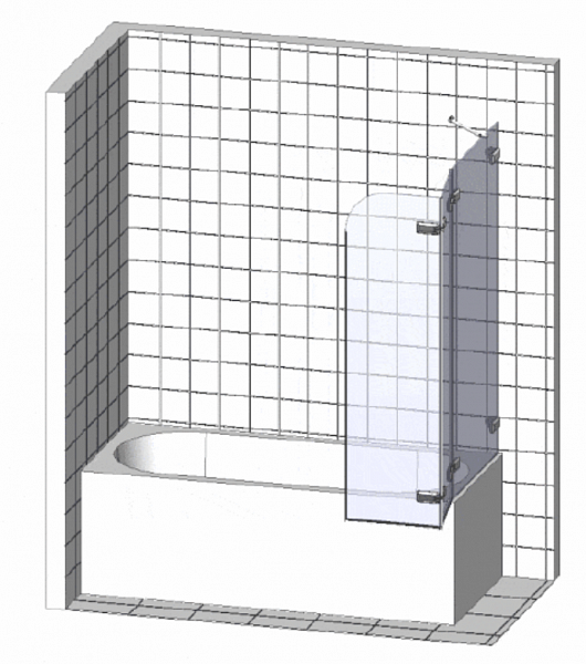 Шторки для ванны Cersanit EASY 140x115 двойной