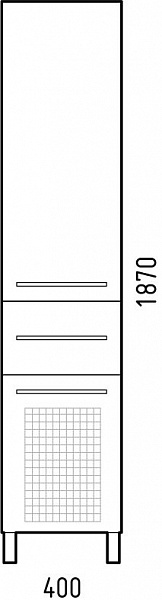 Шкаф-пенал Corozo Мирэль 40 с корзиной белый SD-00000400
