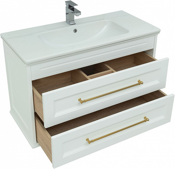 Тумба под раковину Aquanet Бостон 100 белый матовый 00243781