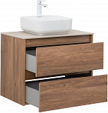Тумба под раковину Aquanet Nova Lite 75 дуб шоколадный (2 ящика) 00287880