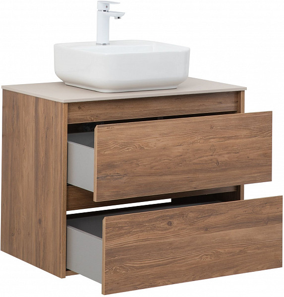 Тумба под раковину Aquanet Nova Lite 75 дуб шоколадный (2 ящика) 00287880