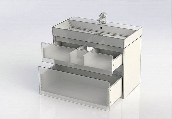 Тумба с раковиной Aquanet Бруклин 85 белый 00212598