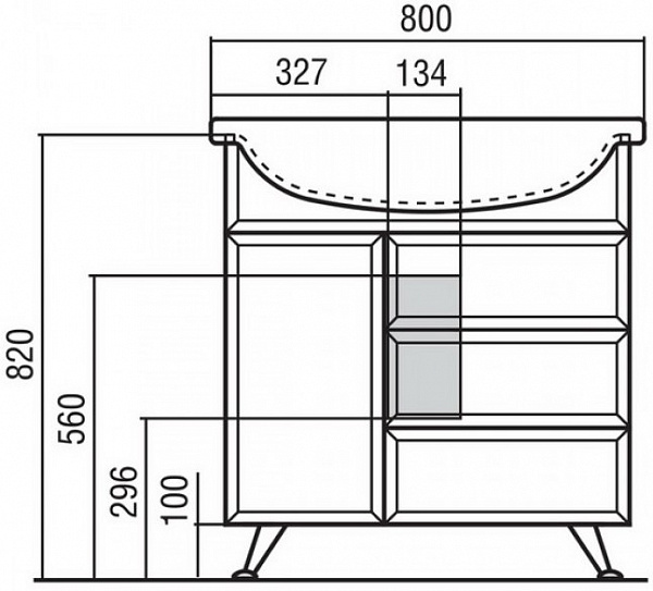 Тумба под раковину Акватон Эмили 75 см 1A056401EM010