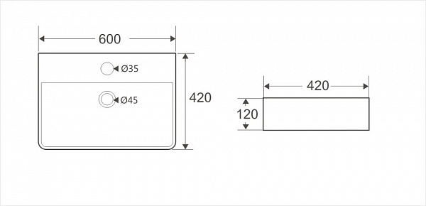 Умывальник накладной "Koller Pool" KVADRO 60