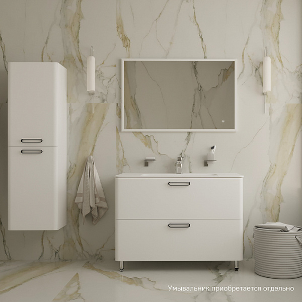 Тумба напольная, белая, 100 см, Brick, IDDIS, BRI10WFi95. Подходит ум. 0101000i28