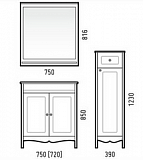 Тумба под раковину Блюз 75, Оскар 75 Corozo SD-00000022