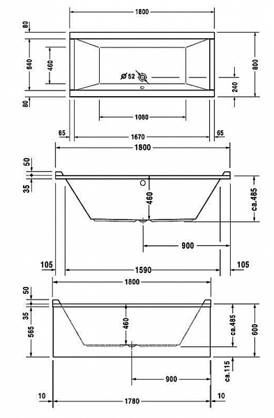 Акриловая ванна Duravit Starck 180x80 700338000000000