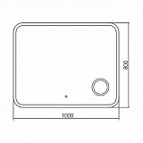 Зеркало AZARIO Эльза 1000х800 сенсор выкл+часы