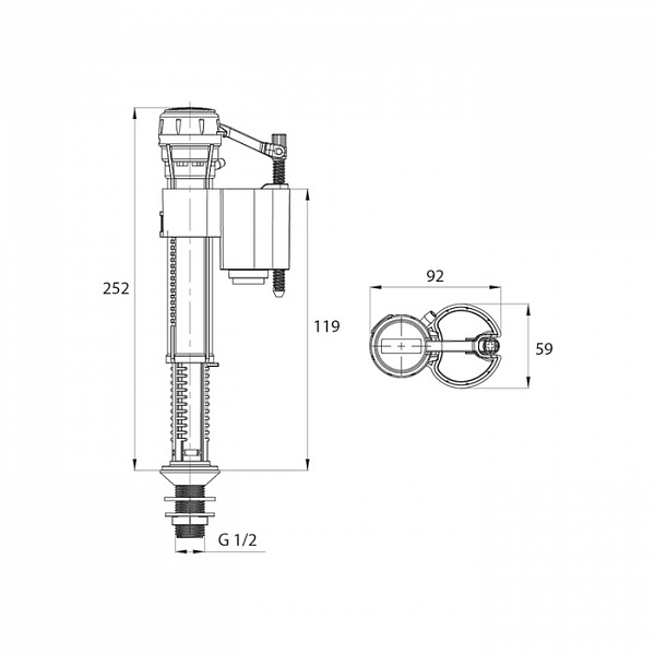 F012400-0007, Клапан впускной, нижний подвод, ID