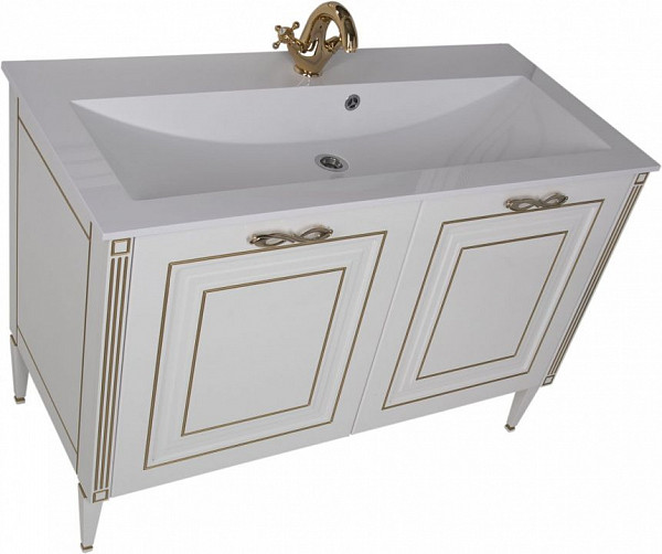 Тумба под раковину Aquanet Паола 120 белый/золото 00186114