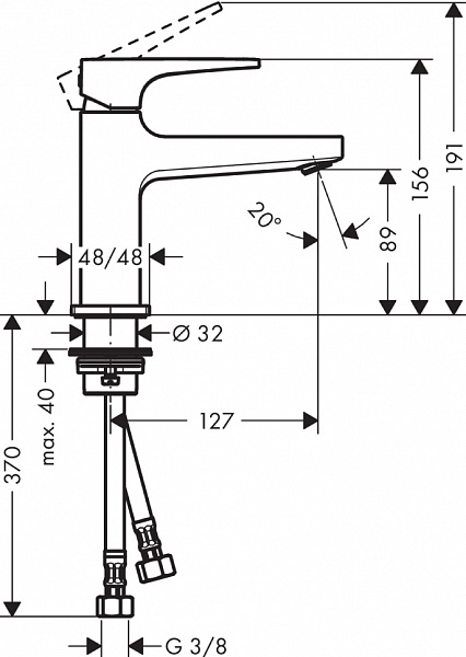 Смеситель для раковины Hansgrohe Metropol 100 74500000