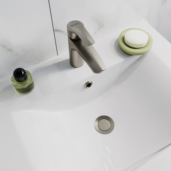 Выпуск для умывальника с переливом, сатин, Ray, IDDIS, RAYBN00i88