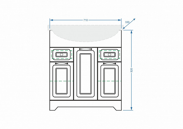 Тумба "Кармела 75", ольха белая, Байкал 75
