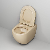 Унитаз GR-4411BEMS Color (550*365*395) БЕЖЕВЫЙ МАТОВЫЙ подвесной БЕЗОБОДКОВЫЙ