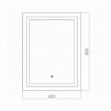 Зеркало AZARIO РИГА-6 600х800, часы, сенсорный выключатель, подогрев, модуль МФМ