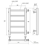 Полотенцесушитель водяной Point Вега PN71556 П5 500x600 с боковым подключением 500, хром