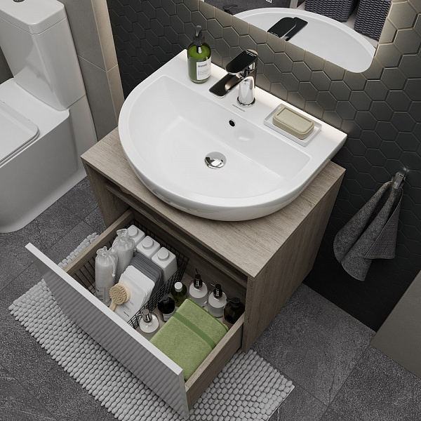 Тумба Kerama Marazzi PRO подвесная 1 ящик 60, белая глянцевая