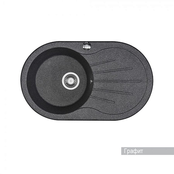 Мойка для кухни Aquaton Паола круглая с крылом графит 1A714032PA210