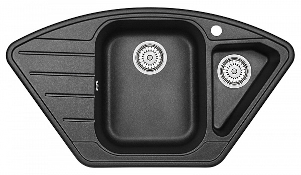 Мойка кухонная Granula многоугольная кварц 9101, ЧЁРНЫЙ