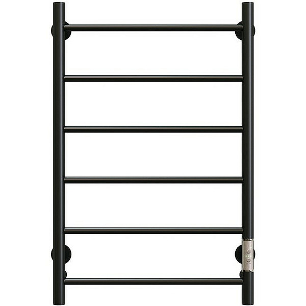 Полотенцесушитель электрический Aringa Честер, ширина 50 см, высота 80 см, диммер справа, цвет черный, AR03015BL