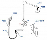 Встраиваемый комплект для душа с верхней душевой насадкой и лейкой Wasserkraft A14131