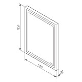 M91AMOX0551WG Универсальное зеркало настенное с контурной LED-подсветкой, 55 см