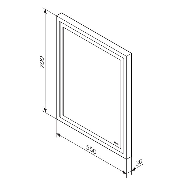 M91AMOX0551WG Универсальное зеркало настенное с контурной LED-подсветкой, 55 см