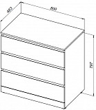 Комод Aquanet Сканди 800x480 Дуб эдгрейн (3 ящика) 00302543