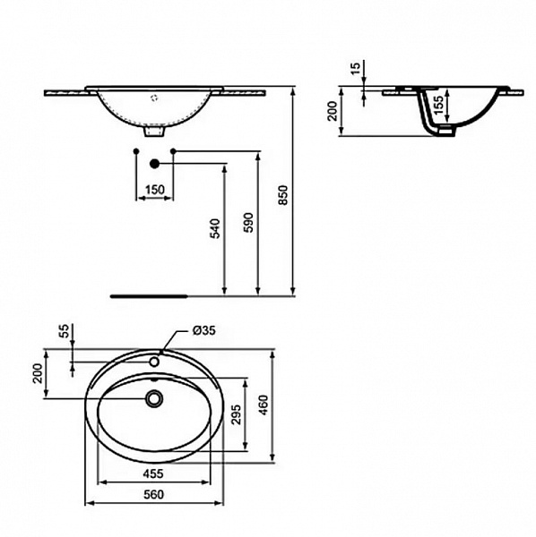Раковина Ideal Standard Simplicity 55 см E874901