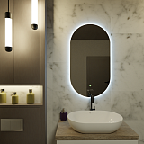 Rusken Зеркало с ореольной LED подсветкой, 550х1000 УНИВЕРСАЛЬНАЯ ПОДСВЕТКА