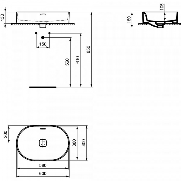 Раковина-чаша Ideal Standard Strada II 60 см T360401
