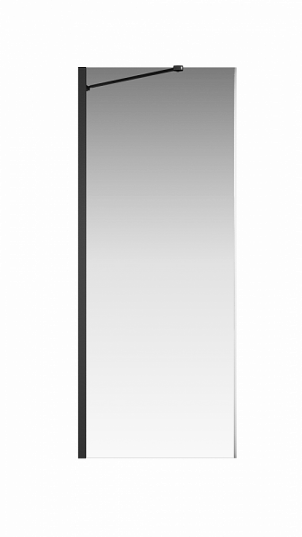 Боковая перегородка Creto Nota 122-SP-800-C-B-6 стекло прозрачное EASY CLEAN профиль черный, 80х200 см