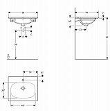 Раковина 60 см Geberit Acanto Slim 500.640.01.2