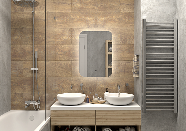 Зеркало Континент "Burzhe Led" 500х700 с бесконтактным сенсором, холодная подсветка