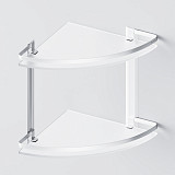 A7456200 Sense L Полка двухуровневая угловая стеклянная, алюминий