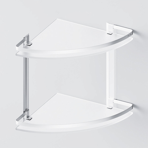 A7456200 Sense L Полка двухуровневая угловая стеклянная, алюминий