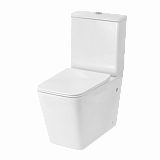 Унитаз-компакт Quadra белый, горизонтальный выпуск,двух режимный слив 3/6 литров, в комплекте с быстросьемным сиденьем микролифт, дюропласт Selena Q011WG