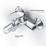 F85C10000 Sunny, смеситель для ванны и душа, хром, шт