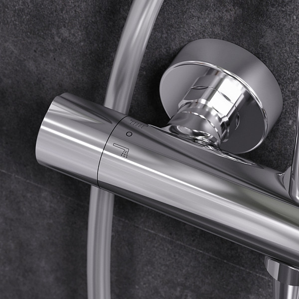 F0790410 Gem душ.система, набор: смеситель д/душа с термостатом, верхн. душ d 220 мм, ручн.душ 1 ф-ц