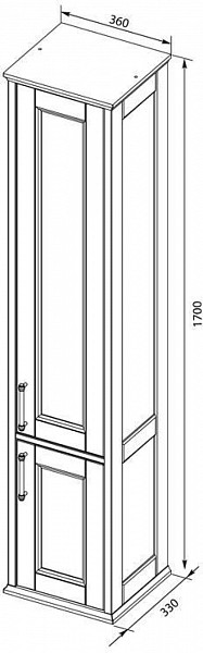Пенал Aquanet Бостон 36 L белый матовый 00209680