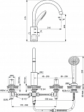 Смеситель Ideal Standard Ceraline BC198AA для ванны с душем