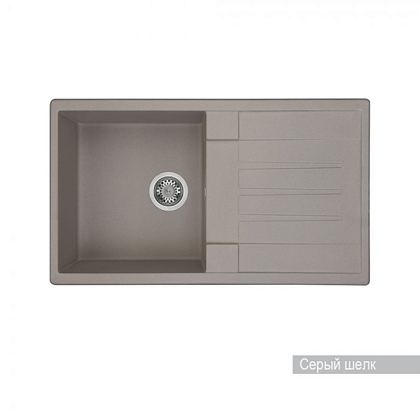 Мойка для кухни Aquaton Верона прямоугольная с крылом серый шелк 1A710032VR250