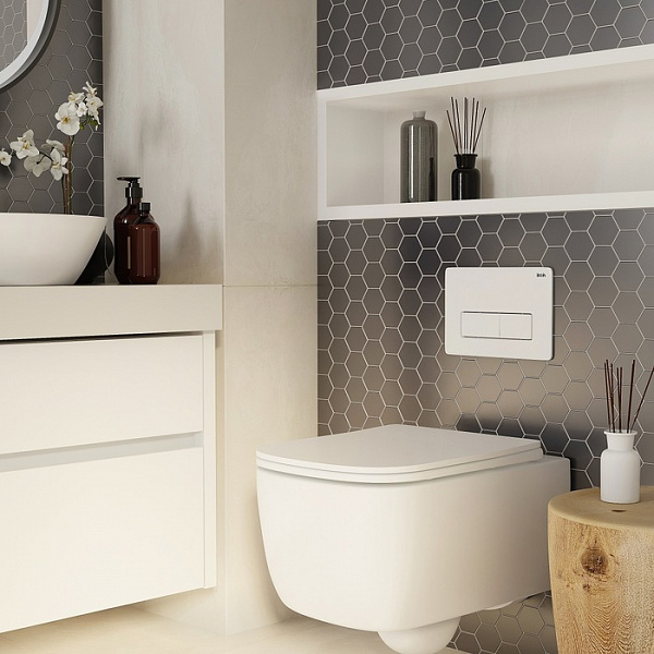 Клавиша смыва, универсальная, глянцевый белый, Unifix, 010, IDDIS, UNI10W0i77