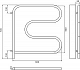 Полотенцесушитель электрический Terminus  F-образный 600x600
