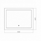 AZARIO зеркало Норма New 800*600 сенсор выкл+подогрев+ часы внешн настройки