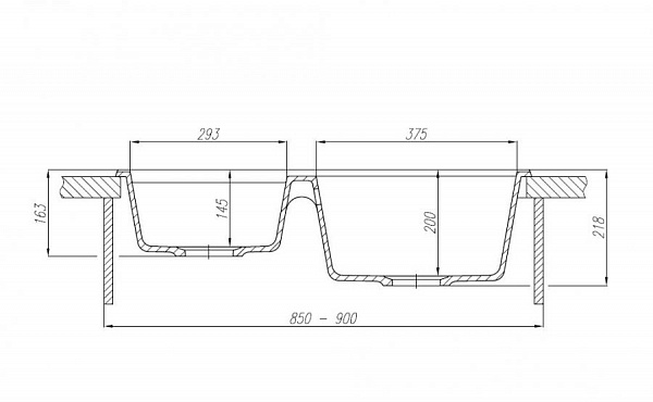Мойка для кухни Aquaton Делия 78 DBL 2 чаши графит 1A723132DE210