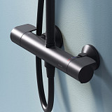 F0785A422  X-Joy, душ.система:  см-ль д/душа с ТМС, душ.штанга,верхний душ 220мм, ручн душ, черн.