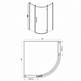 Душевое ограждение Azario ONTARIO 900х900х2000 R, без поддона, 8 мм