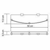 Полка стеклянная с бортиком Wasserkraft Kammel K-8344